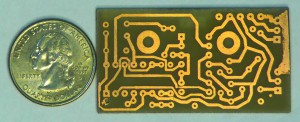 Component side of board after etching, but before tinning.